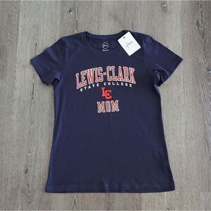 Lewis-Clark State College Mom T-Shirt - Navy Relaxed Fit Size Medium